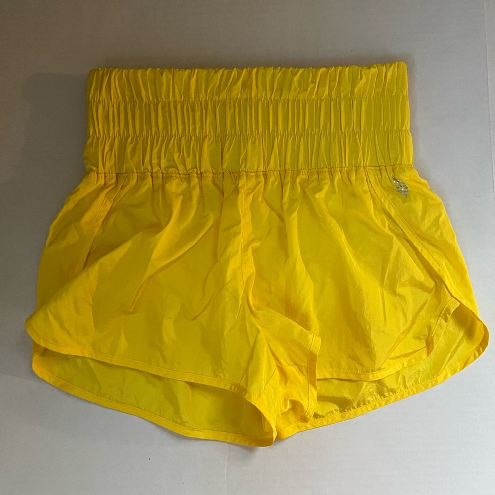 Free People FP Movement yellow high waist The Way Home shorts medium M - Picture 2 of 11